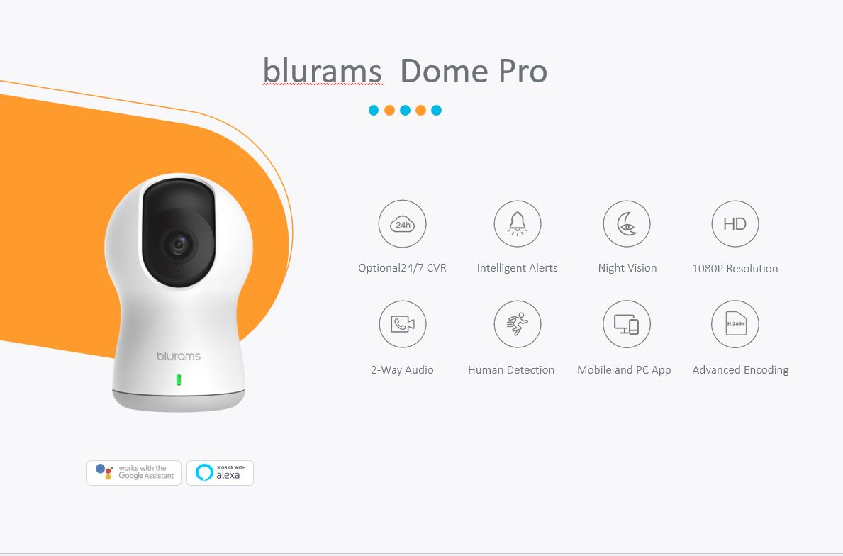 دوربین هوشمند بی‌‌سیم بلورمز Blurmas مدل Dome Pro_A30C